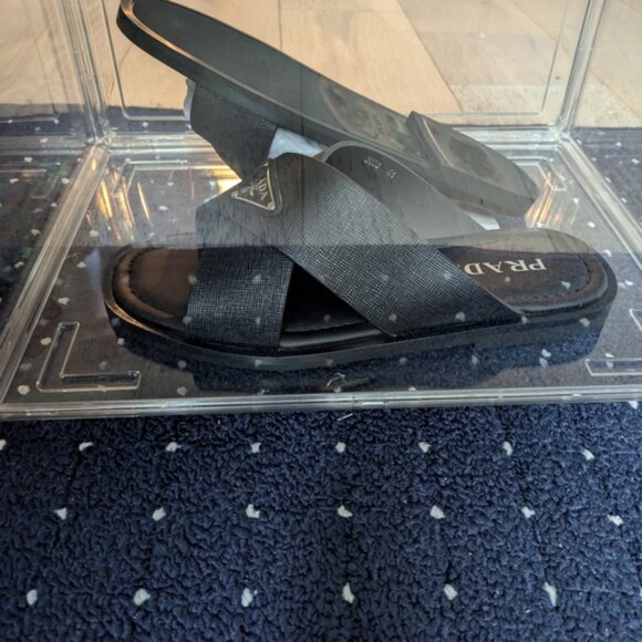 Prada Men's Black Slide Sandals - Picture 1 of 4